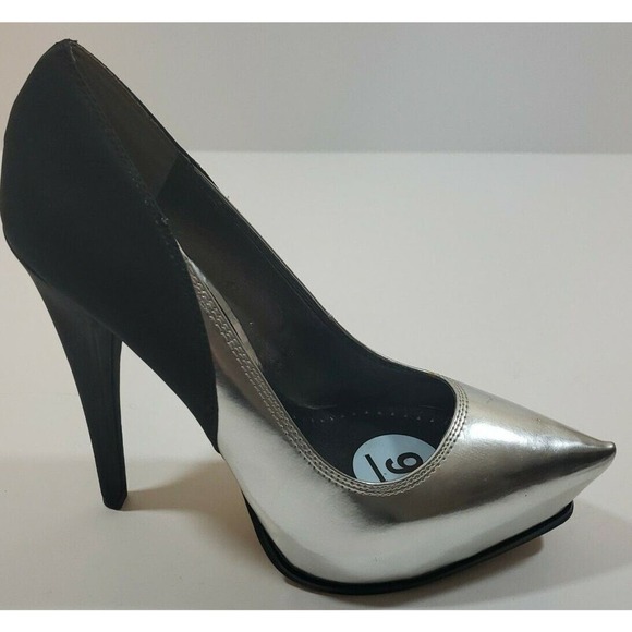 Circus by Sam Edelman~Woman Size 9~ Black/Silver Evening Platform Heel Shoes NEW - Picture 7 of 12